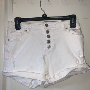 White high waisted shorts